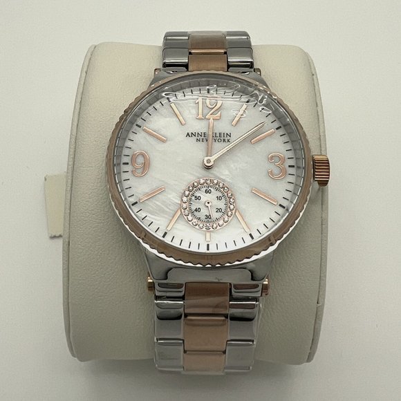 NEW with Tags Anne Klein New York Two-Tone Stainless Steel Ladies Quartz Watch Vintage Rectangular Anne Klein New York Quartz Watch for  main image 2